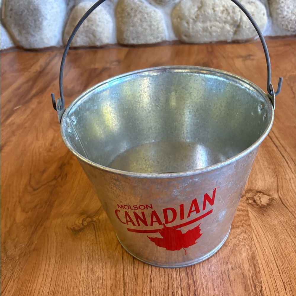 Molson Canadian Metal Beer Bucket with Handle